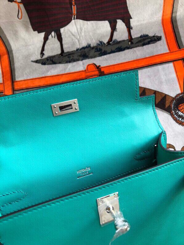 에르메스 미니 켈리백22 베르트베로나 은장 스위프트